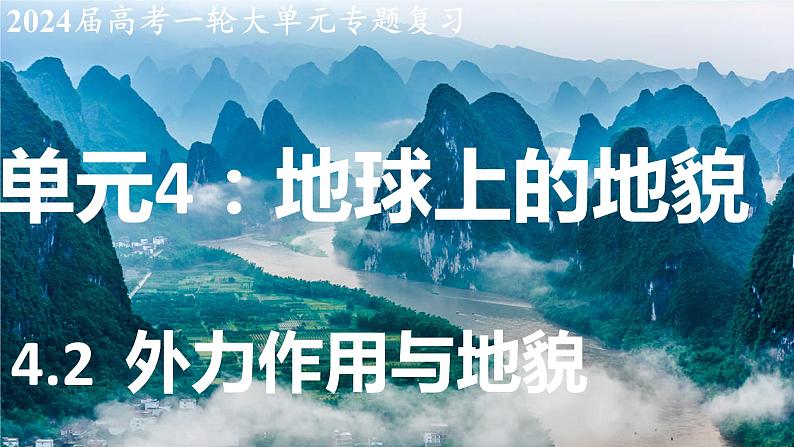 2024届高考地理一轮复习课件4.2 河流侵蚀地貌+堆积地貌第1页