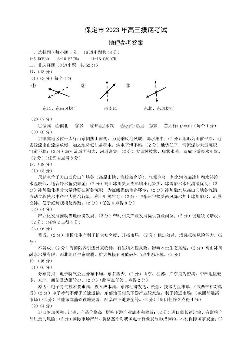 地理答案第1页