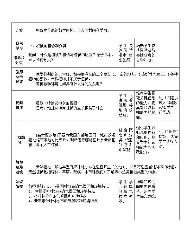植被 教案  高中地理必修一第2页
