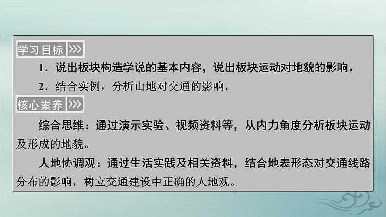 新教材适用2023_2024学年高中地理第2章地表形态的塑造第2节构造地貌的形成第2课时板块运动与地貌山地对交通的影响课件新人教版选择性必修104