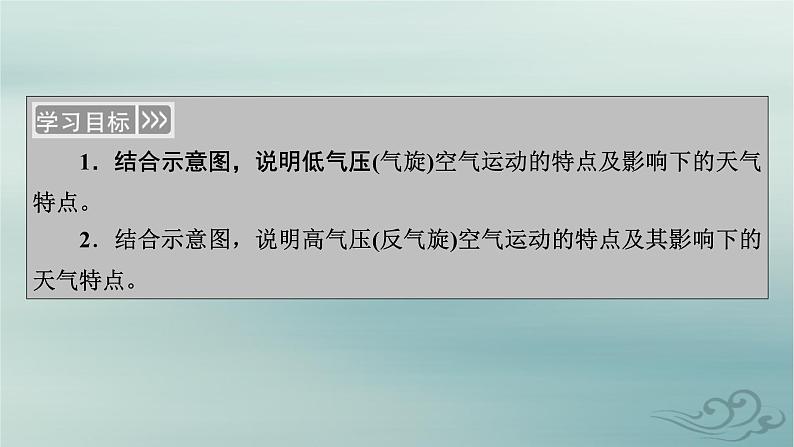 新教材适用2023_2024学年高中地理第3章大气的运动第1节常见天气系统第2课时低气压气旋与高气压反气旋课件新人教版选择性必修104