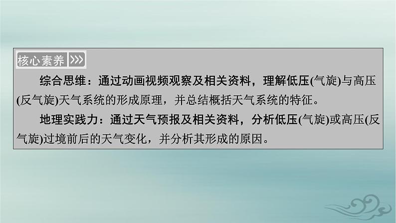 新教材适用2023_2024学年高中地理第3章大气的运动第1节常见天气系统第2课时低气压气旋与高气压反气旋课件新人教版选择性必修105