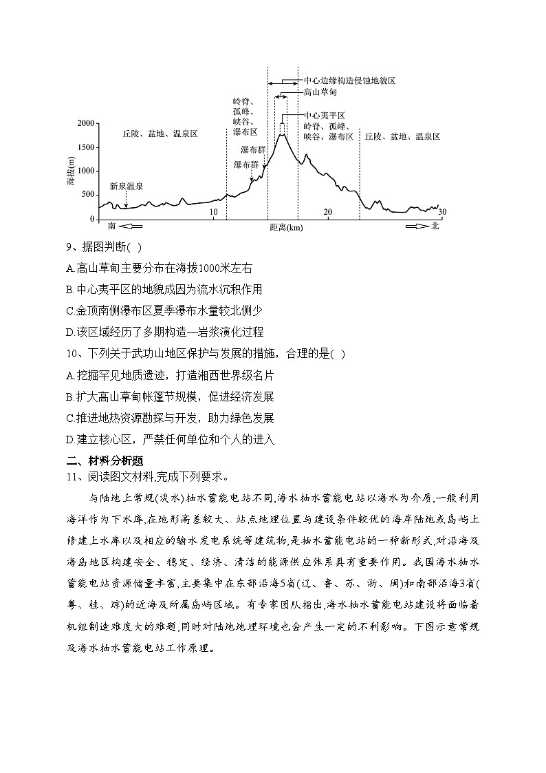 2023-2024学年 湘教版（2019）选择性必修二第一章  认识区域 单元测试卷(含答案)第3页