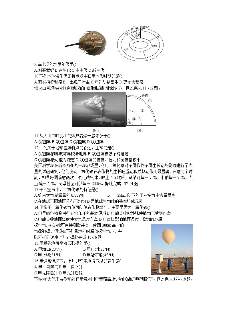 辽宁省顶级中学2023-2024学年高一上学期11月期中考试地理试题（含答案）02