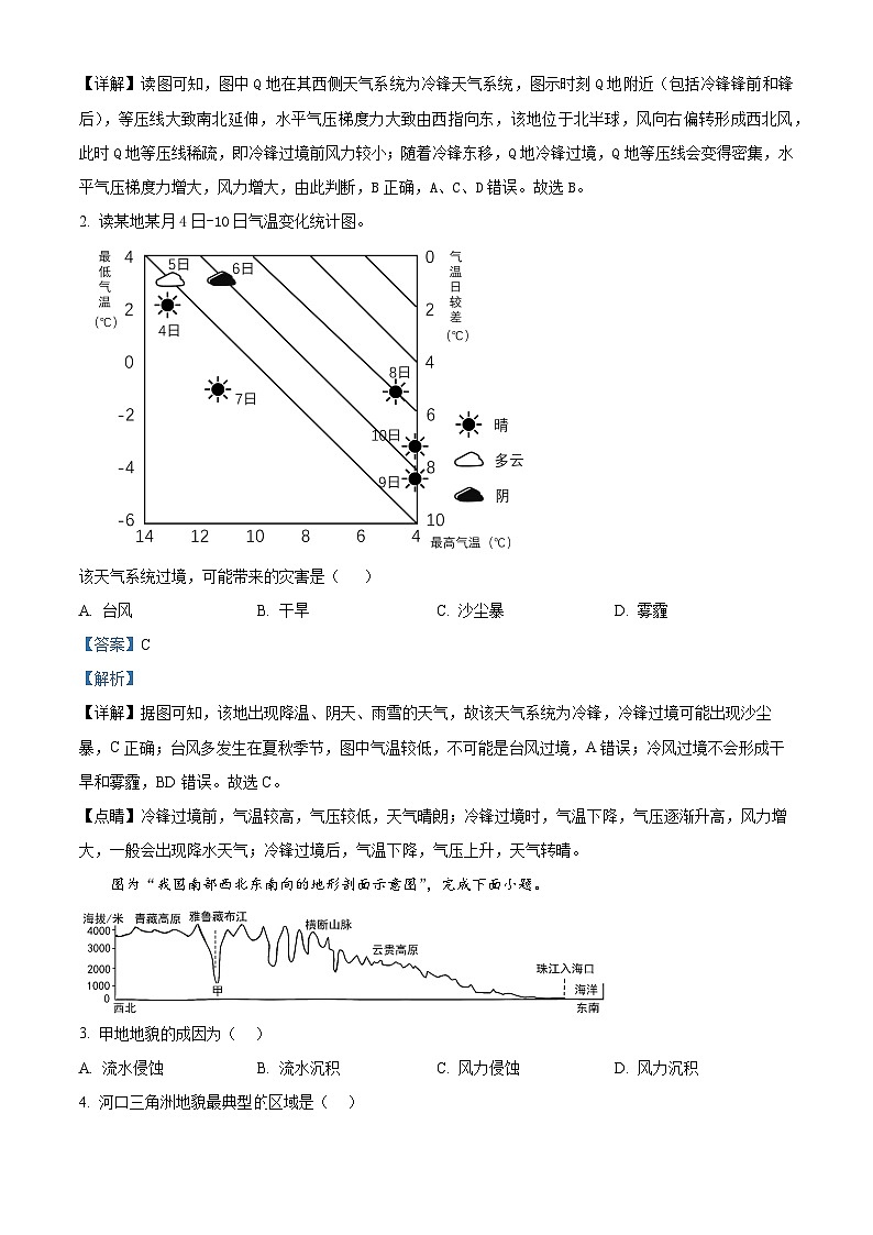云南省昭通市鲁甸县崇文高级名校、昭通市第一名校2023-2024学年高二上学期期中地理试题  Word版含解析第2页
