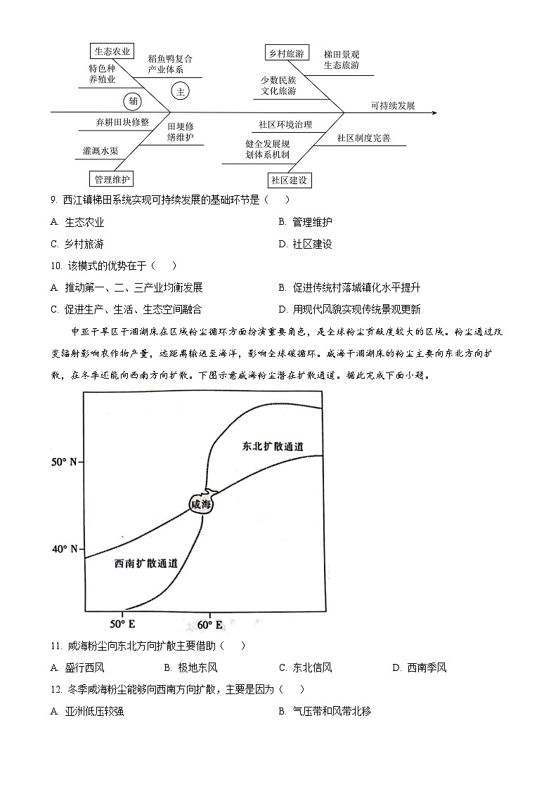 2024从江县第一民族中学高三上学期10月月考地理试题含解析03