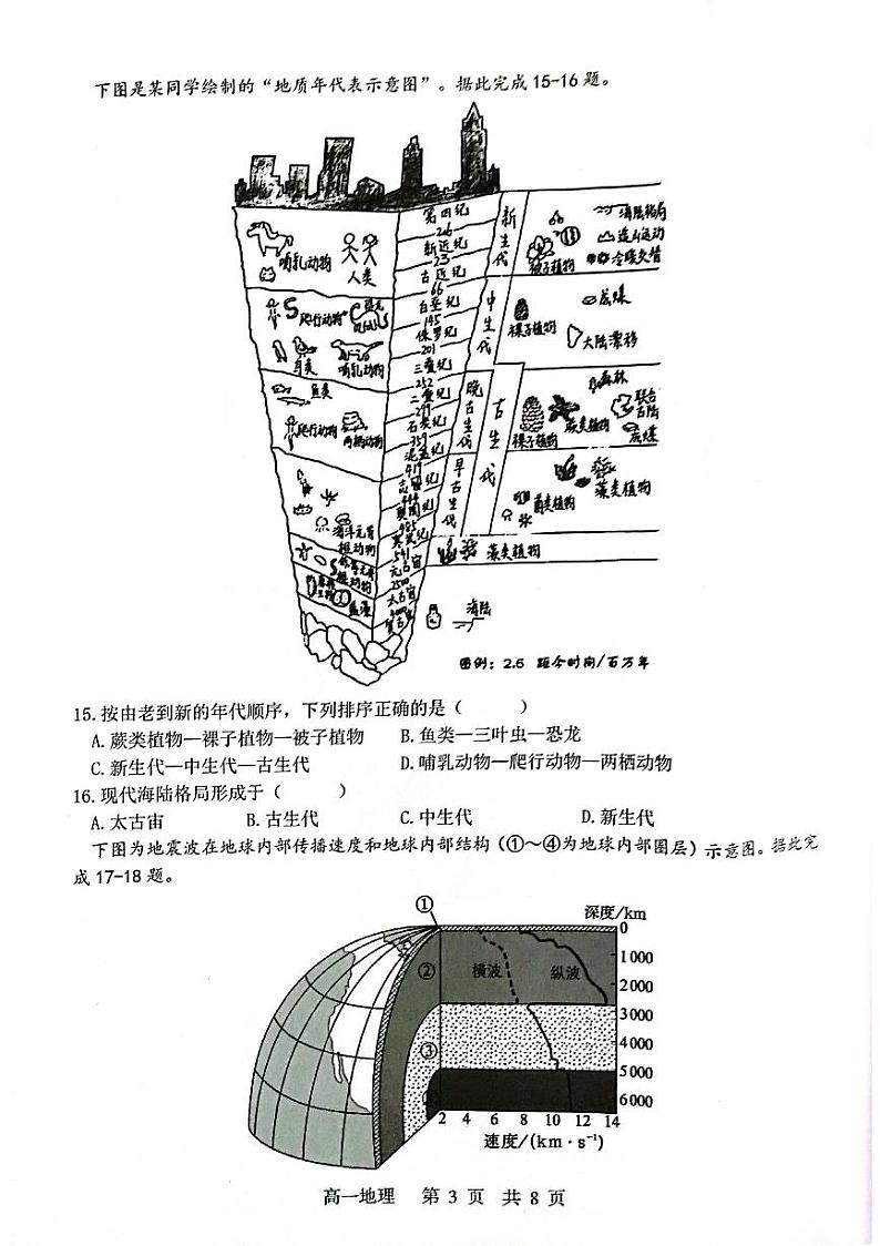 辽宁省部分学校2023-2024学年高一上学期期中联考地理试题03