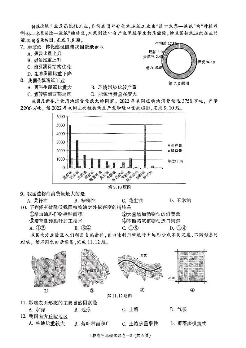 浙江省金华十校2023-2024学年高三上学期11月模拟考试地理第2页