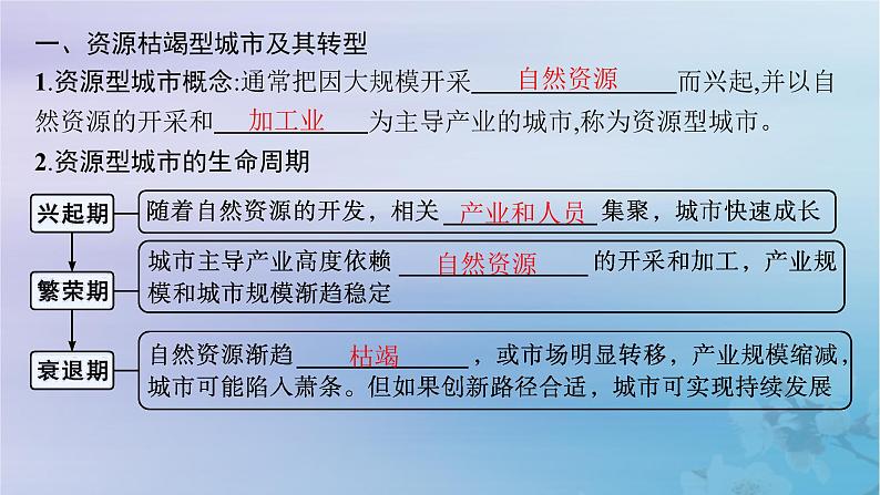 新教材2023_2024学年高中地理第2章资源环境与区域发展第3节资源枯竭型城市的转型发展课件新人教版选择性必修205