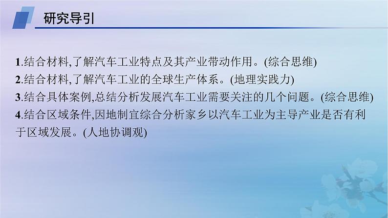 新教材2023_2024学年高中地理第3章城市产业与区域发展问题研究汽车工业能否带动家乡的发展课件新人教版选择性必修202