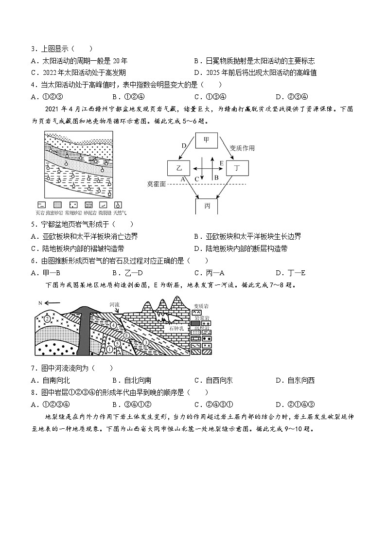 河北省沧州市沧州部分高中2023-2024学年高三上学期11月期中考试地理试题（含答案）02