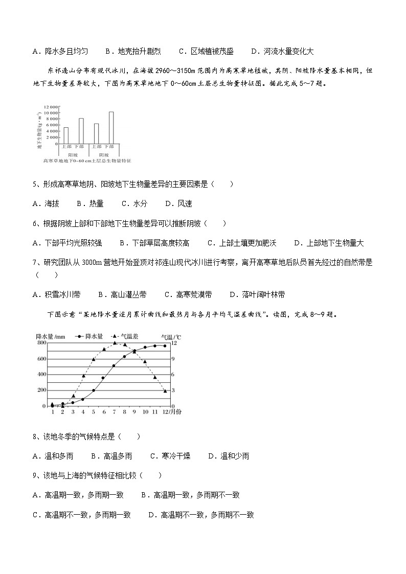 云南省云南五校2023-2024学年高二上学期期中考试地理试题（含答案）02