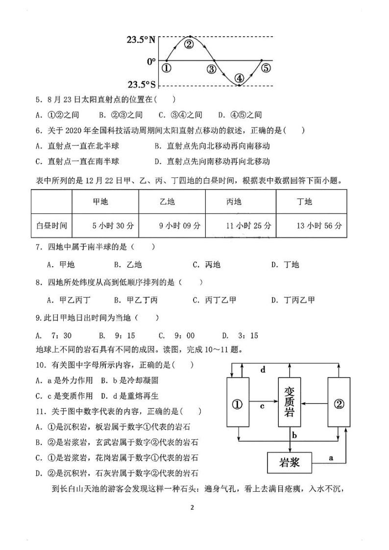 黑龙江省哈尔滨德强高级中学2023-2024学年高二上学期期中测试地理试题02