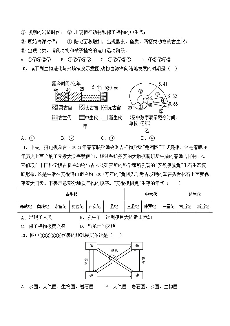 安徽省六安市裕安区2023-2024学年高一上学期期中考试地理试卷（含答案）03