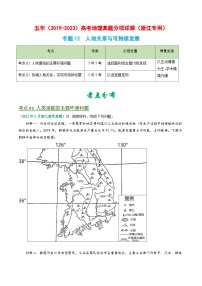 专题12 人地关系与可持续发展-五年（2019-2023）高考地理真题分项汇编（浙江专用）