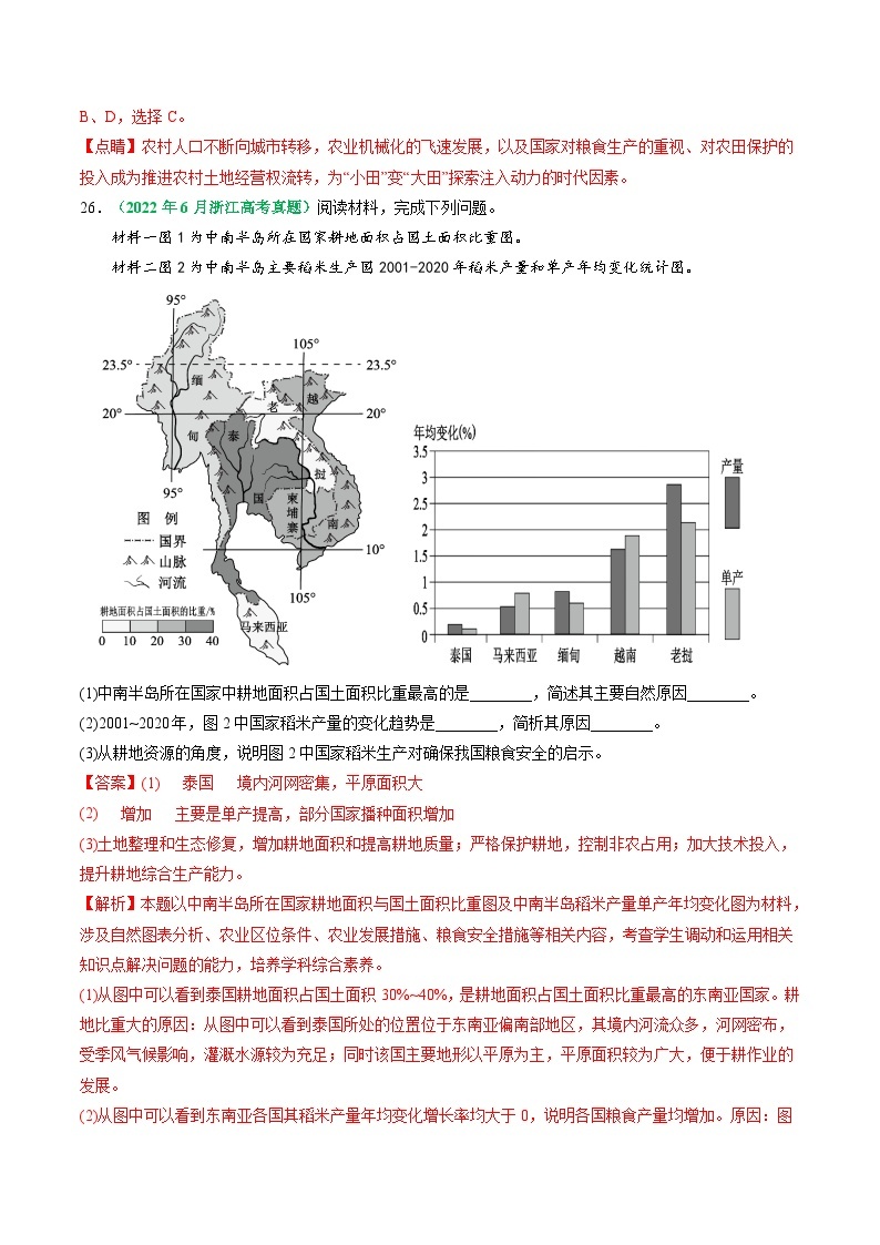 专题15 自然资源与国家安全-五年（2019-2023）高考地理真题分项汇编（浙江专用）02