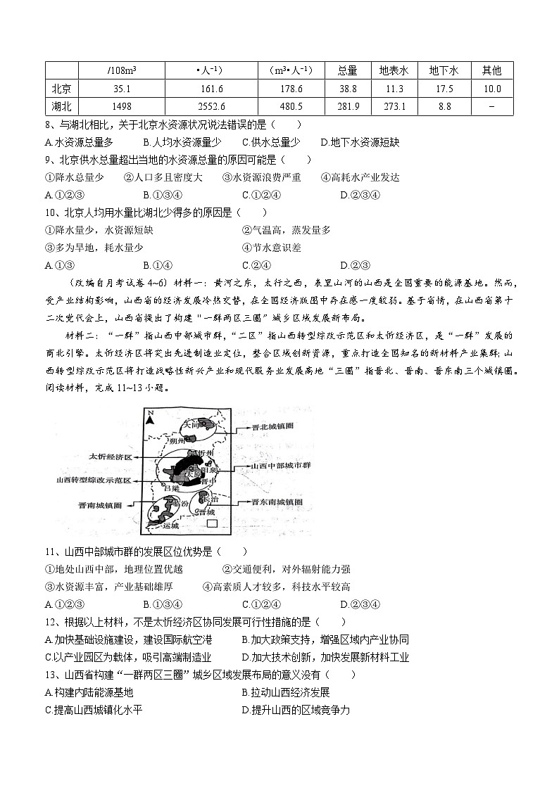 河南省南阳市唐河县鸿唐高级中学2023-2024学年高二上学期10月月考地理试题（含答案）第2页