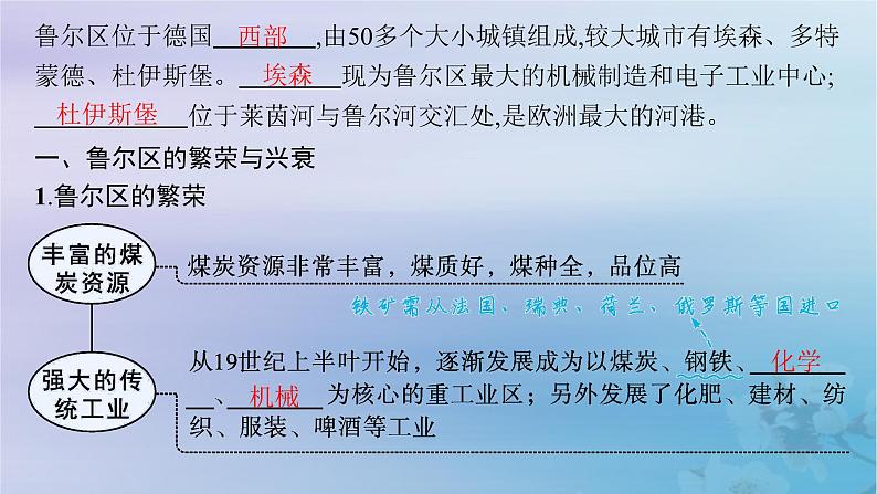 新教材2023_2024学年高中地理第2章区域发展第3节资源枯竭型地区的可持续发展__以德国鲁尔区为例课件湘教版选择性必修205