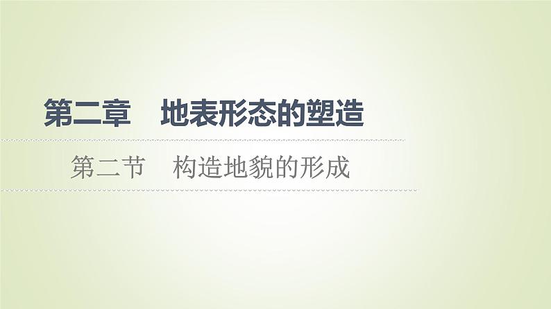 2021-2022学年新教材人教版 选择性必修1 ：第2章 第2节　构造地貌的形成 课件01