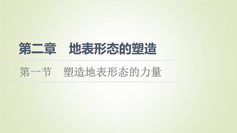 2021-2022学年新教材人教版选择性必修1：第2章 第1节　塑造地表形态的力量 课件01