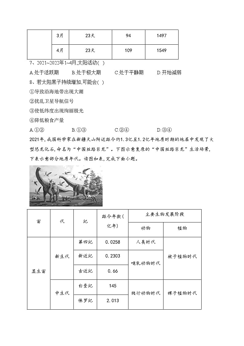 山西省长治市、忻州市2022-2023学年高一上学期10月月考地理试卷(含答案)第3页