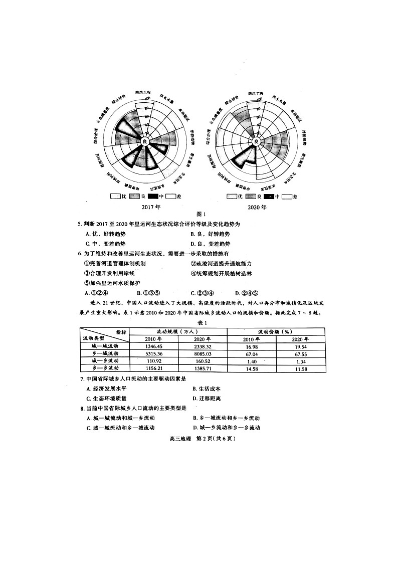 石家庄市2024届普通高中学校毕业年级教学质量摸底检测地理试卷（含答案）02