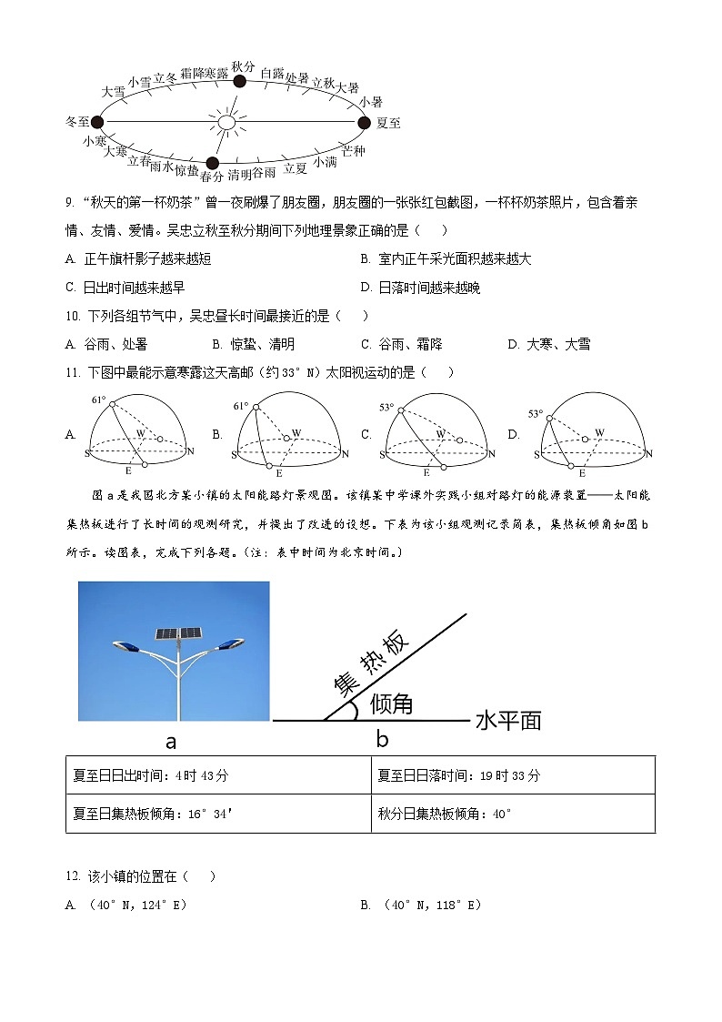 宁夏回族自治区吴忠市吴忠名校2023-2024学年高二上学期11月期中考试地理试题（解析版）03