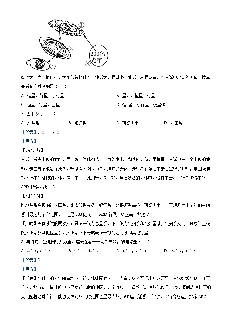 2023回族自治区中宁县一中高二上学期10月月考地理试题含解析03