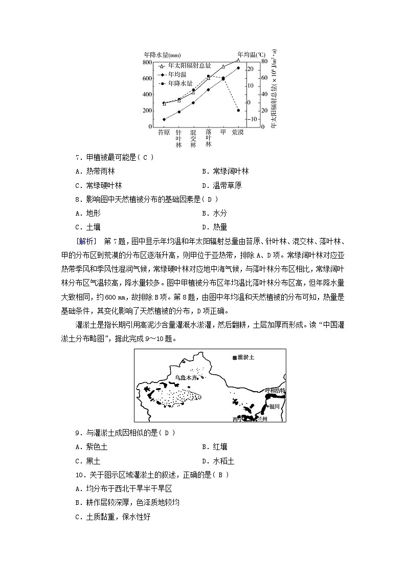 新教材适用2023_2024学年高中地理第5章植被与土壤质量达标检测新人教版必修第一册03