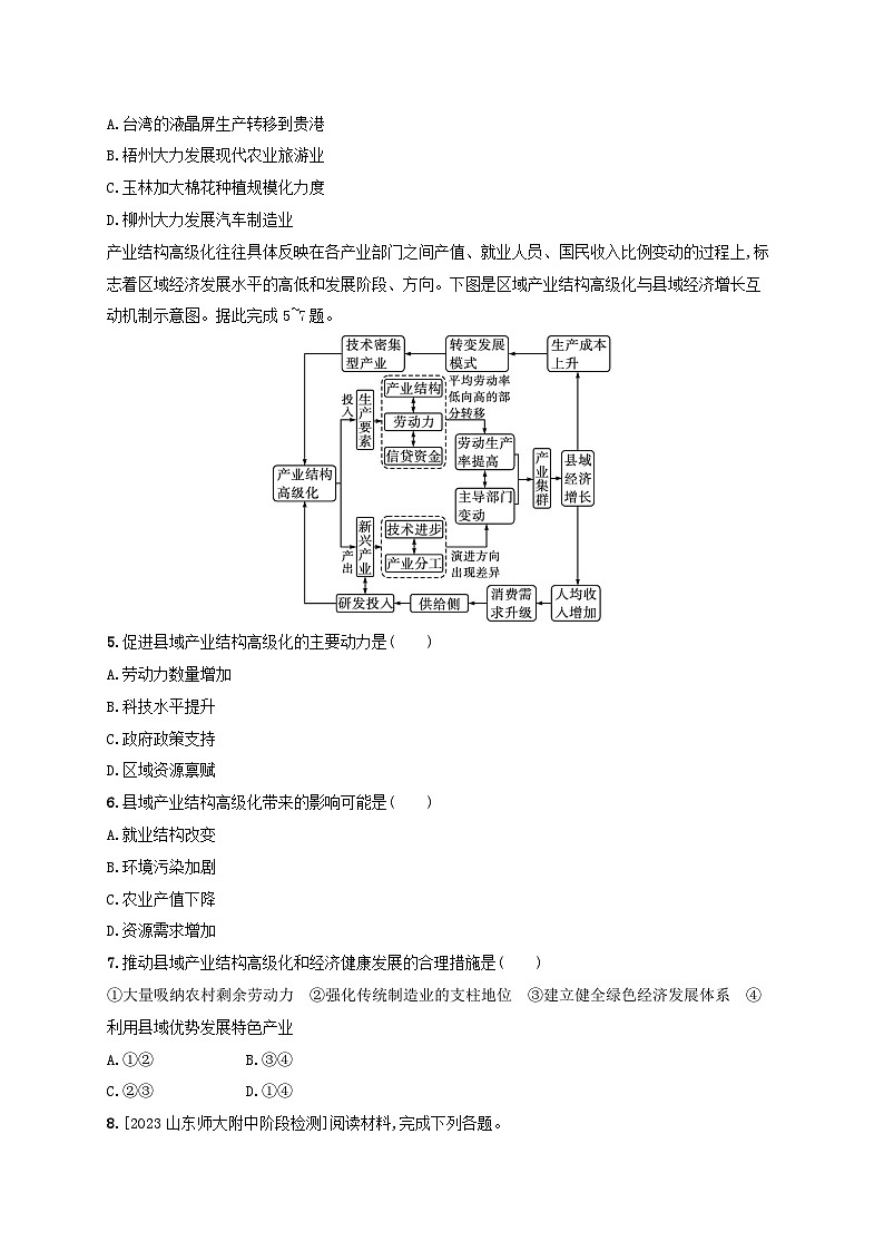 新教材2023_2024学年高中地理第2章区域发展第2节产业转型地区的结构优化__以美国休斯敦为例分层作业湘教版选择性必修202