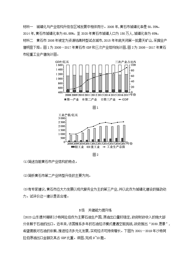 新教材2023_2024学年高中地理第2章区域发展第2节产业转型地区的结构优化__以美国休斯敦为例分层作业湘教版选择性必修203