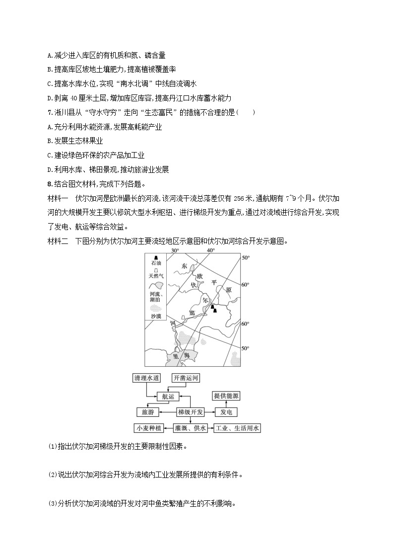 新教材2023_2024学年高中地理第3章区域合作第3节长江流域协作开发与环境保护第2课时长江水能开发与环境保护分层作业湘教版选择性必修203