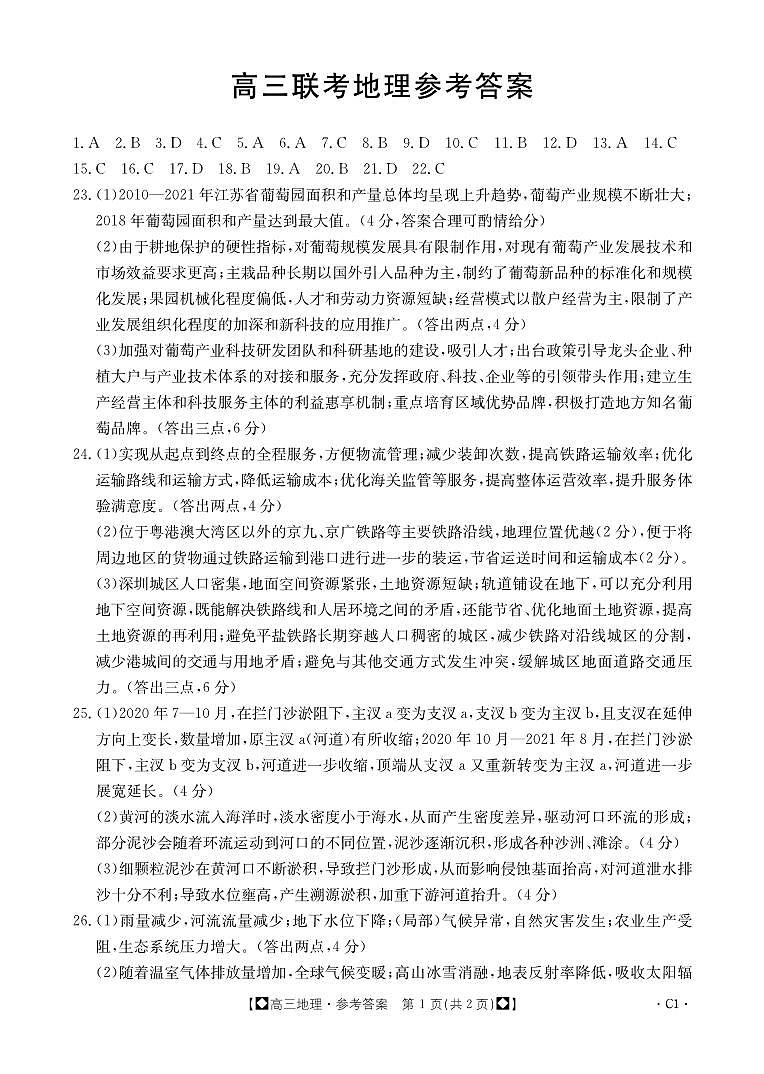 2024商洛五校高三上学期11月联考试题地理PDF版含答案01