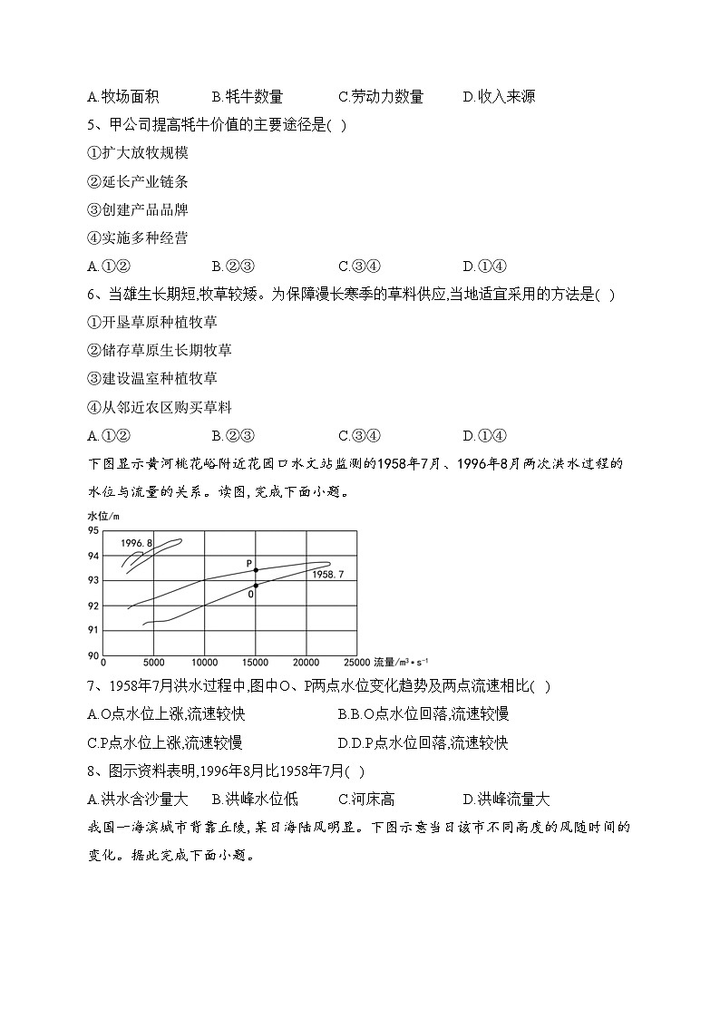 内蒙古自治区呼伦贝尔市满洲里远方中学2023-2024学年高三上学期第一次模拟考试文综地理试题(含答案)02