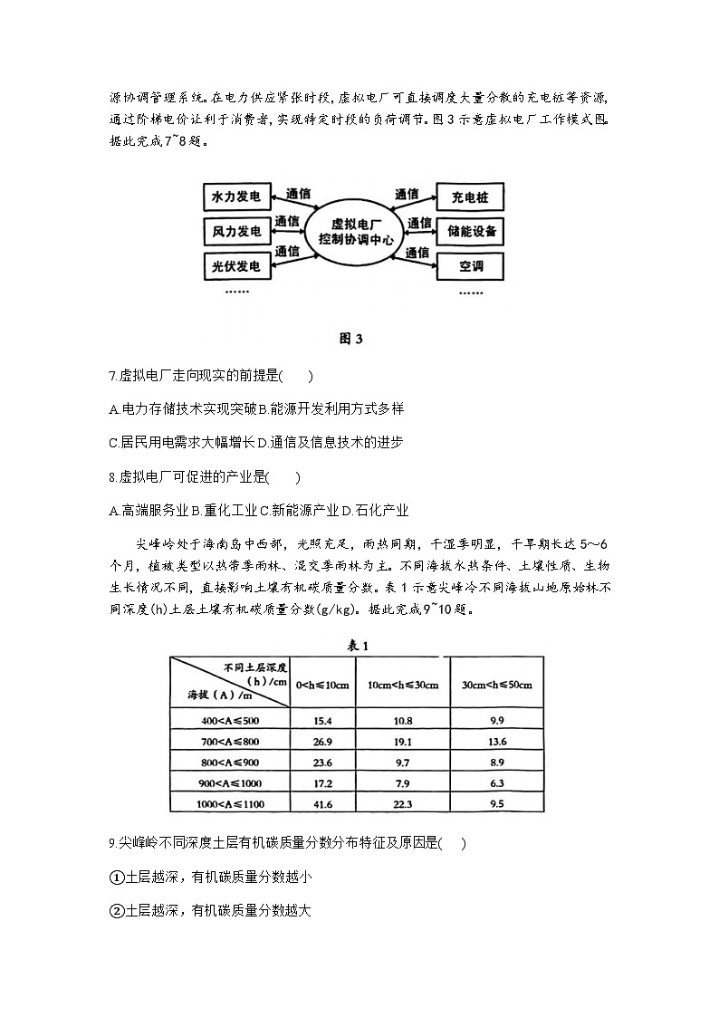 2023-2024学年安徽省A10联盟高三上学期8月开学摸底考试地理试题含答案第3页