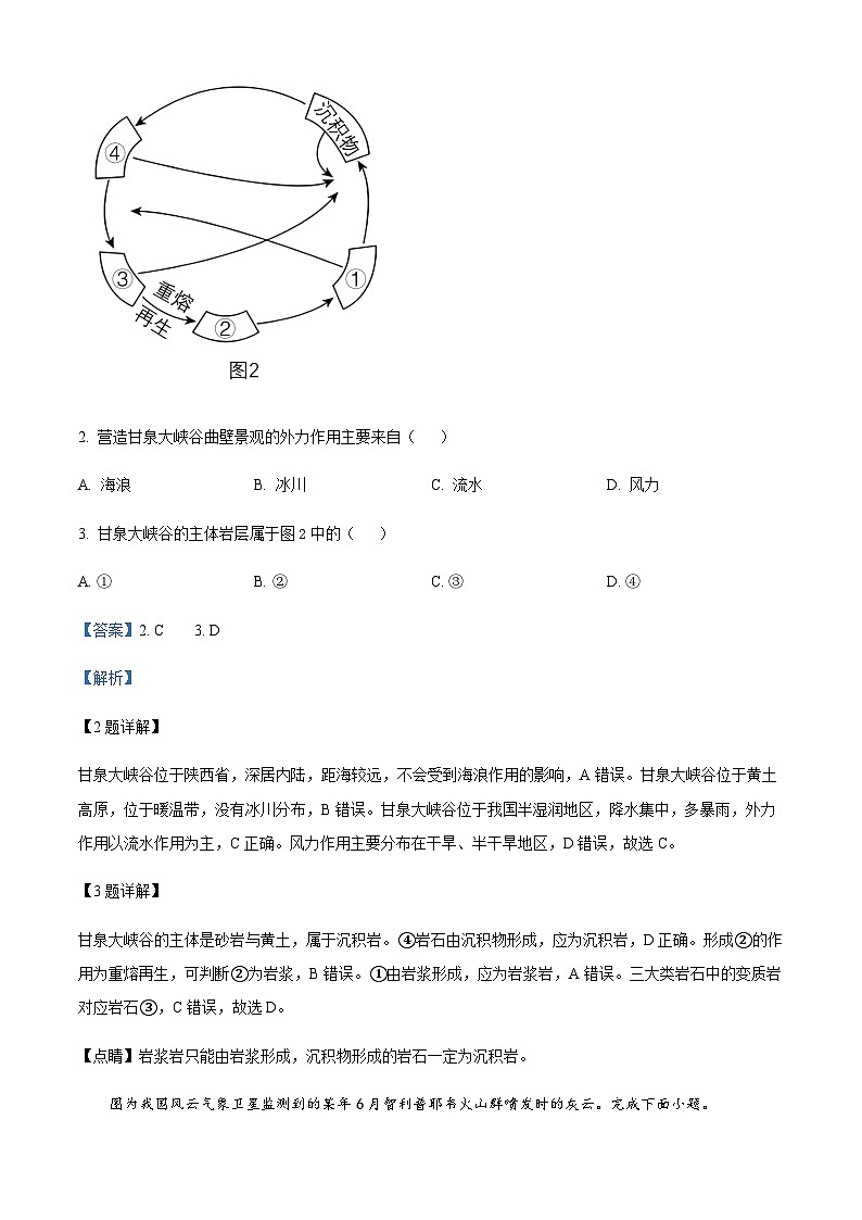 2023-2024学年北京市高三上学期入学定位考试地理试题含答案02
