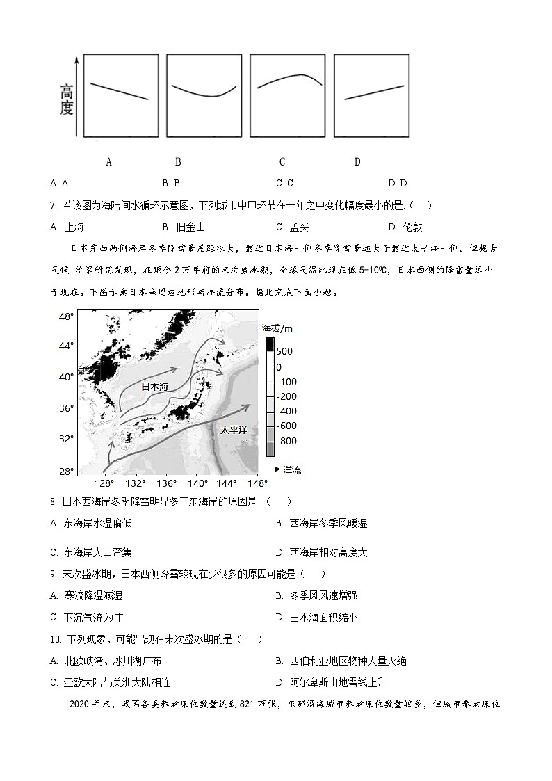 2024宜昌部分省级示范高中高二上学期11月月考地理试卷含解析03