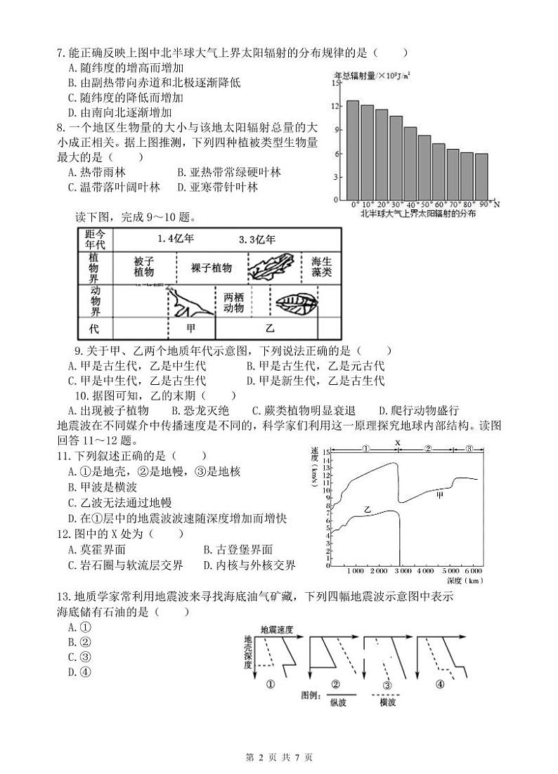 2023维吾尔自治区乌鲁木齐第97中学（金英外国语学校）高一上学期期中地理试题PDF版无答案02