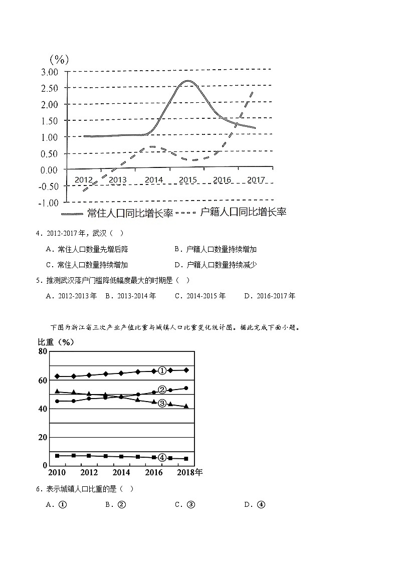 福建省厦门第一中学2022-2023学年高一下学期期中地理试题02
