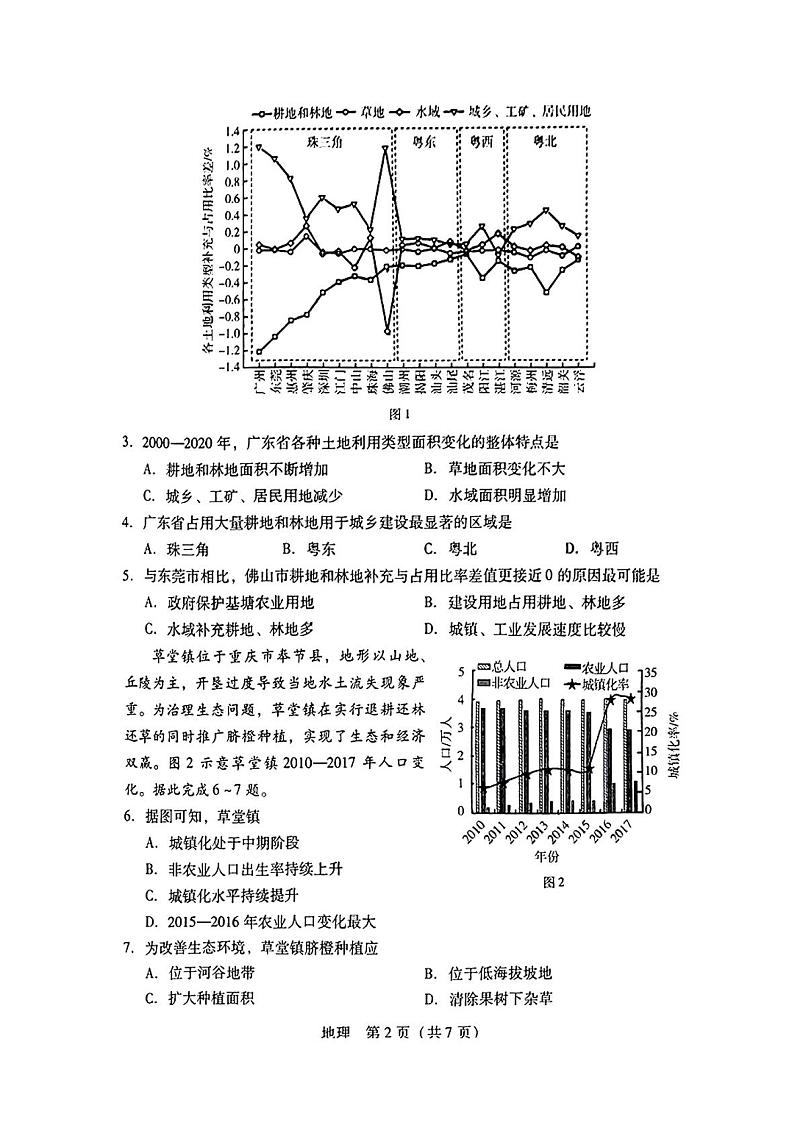 2024广东省普通高中（粤光联考）高三上学期第二次调研考试地理PDF版含答案02