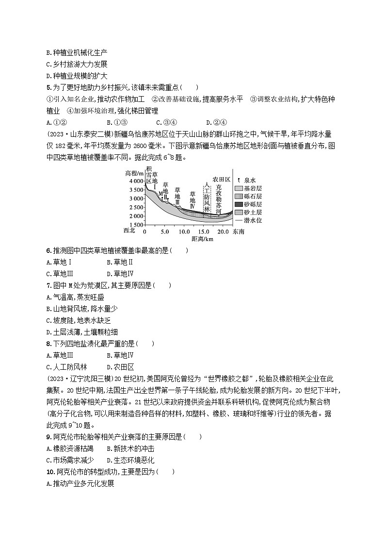 适用于新高考新教材2024版高考地理二轮复习专题突破练十环境与发展（附解析）第2页