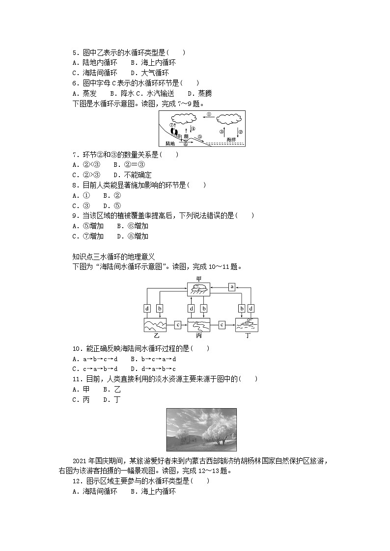 2024版新教材高中地理第四章地球上的水第一节水循环课时作业湘教版必修第一册02