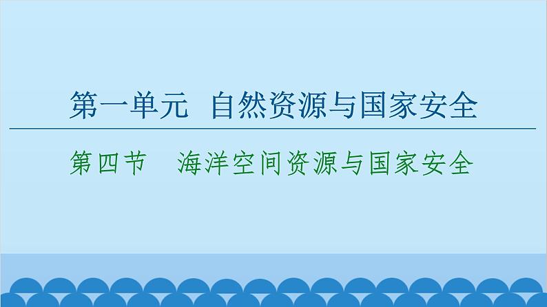 高中地理鲁教版（2019）选择性必修三 第1单元第4节 海洋空间资源与国家安全课件01