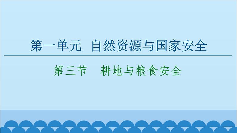 高中地理鲁教版（2019）选择性必修三 第1单元第3节 耕地与粮食安全课件01