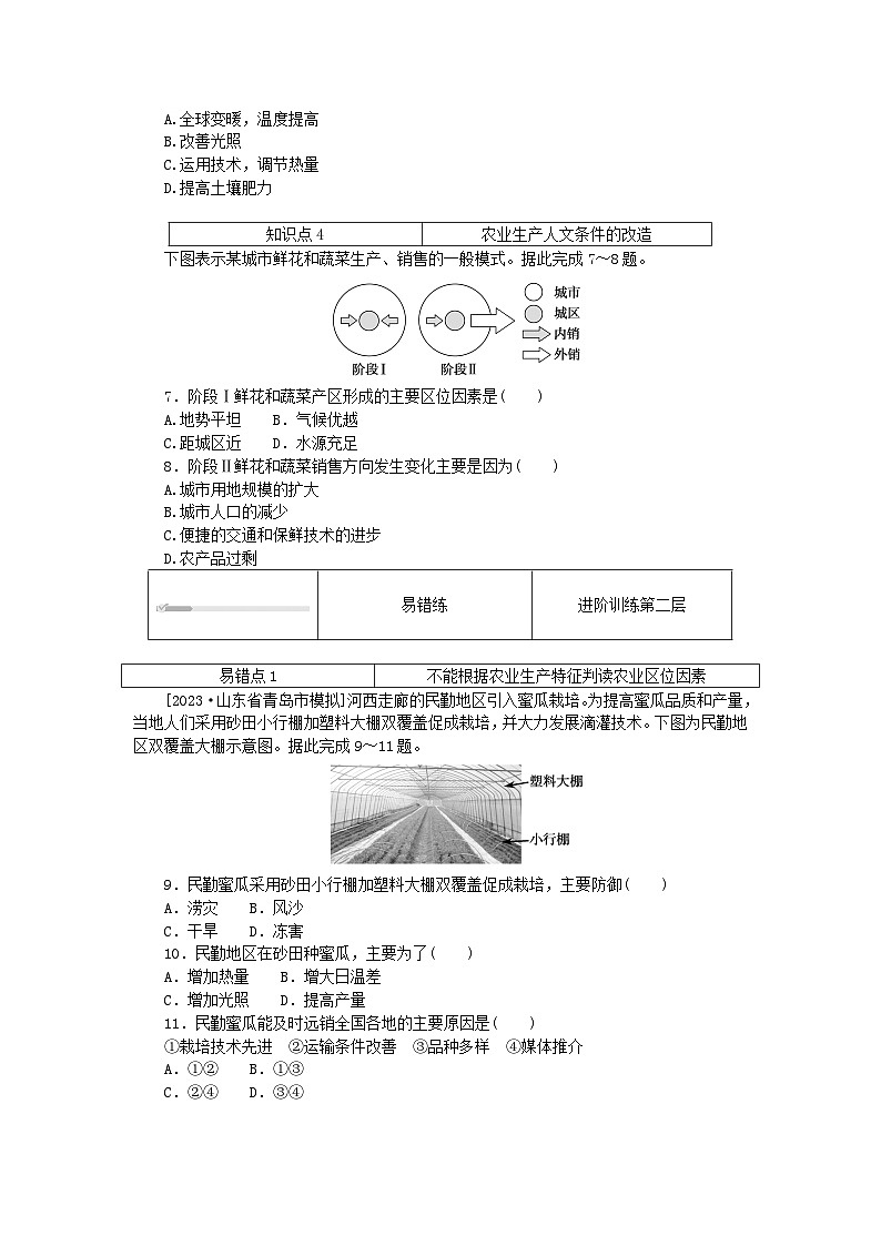 2024版新教材高中地理第三章产业区位因素3.1农业区位因素及其变化课时作业新人教版必修第二册02
