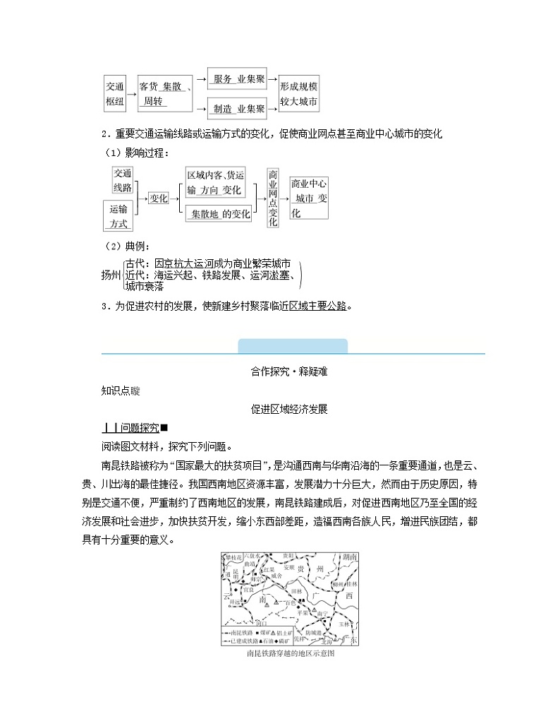 新教材2023年高中地理第4章交通运输布局与区域发展第2节交通运输布局对区域发展的影响学案新人教版必修第二册02