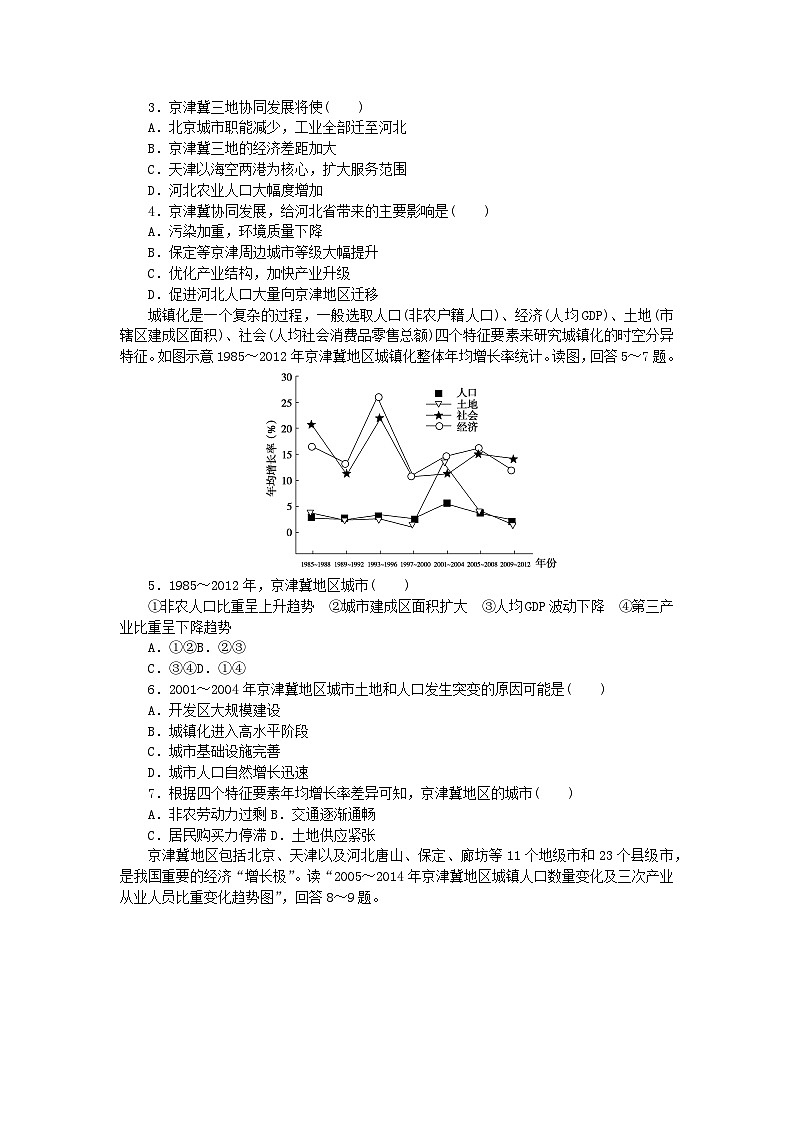 2024版新教材高中地理单元检测第四章国土开发与保护中图版必修第二册第2页