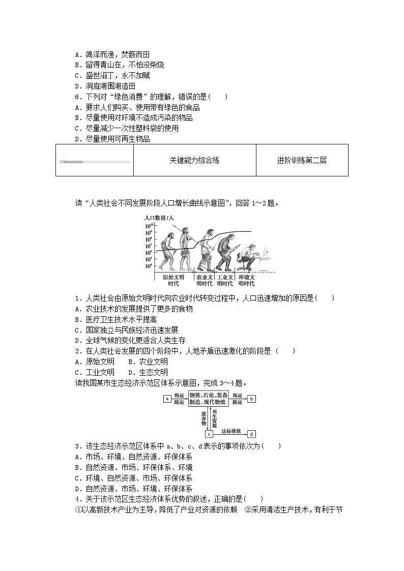 2024版新教材高中地理第五章人类面临的环境问题与可持续发展5.2协调人地关系与可持续发展课时作业中图版必修第二册02