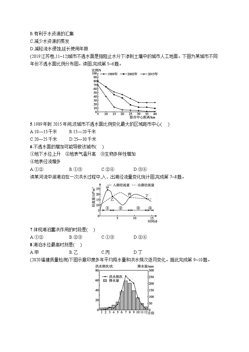 高中考试地理特训练习含答案——陆地水体及其相互关系02
