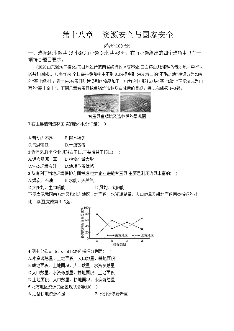 高中考试地理特训练习含答案——资源安全与国家安全第1页